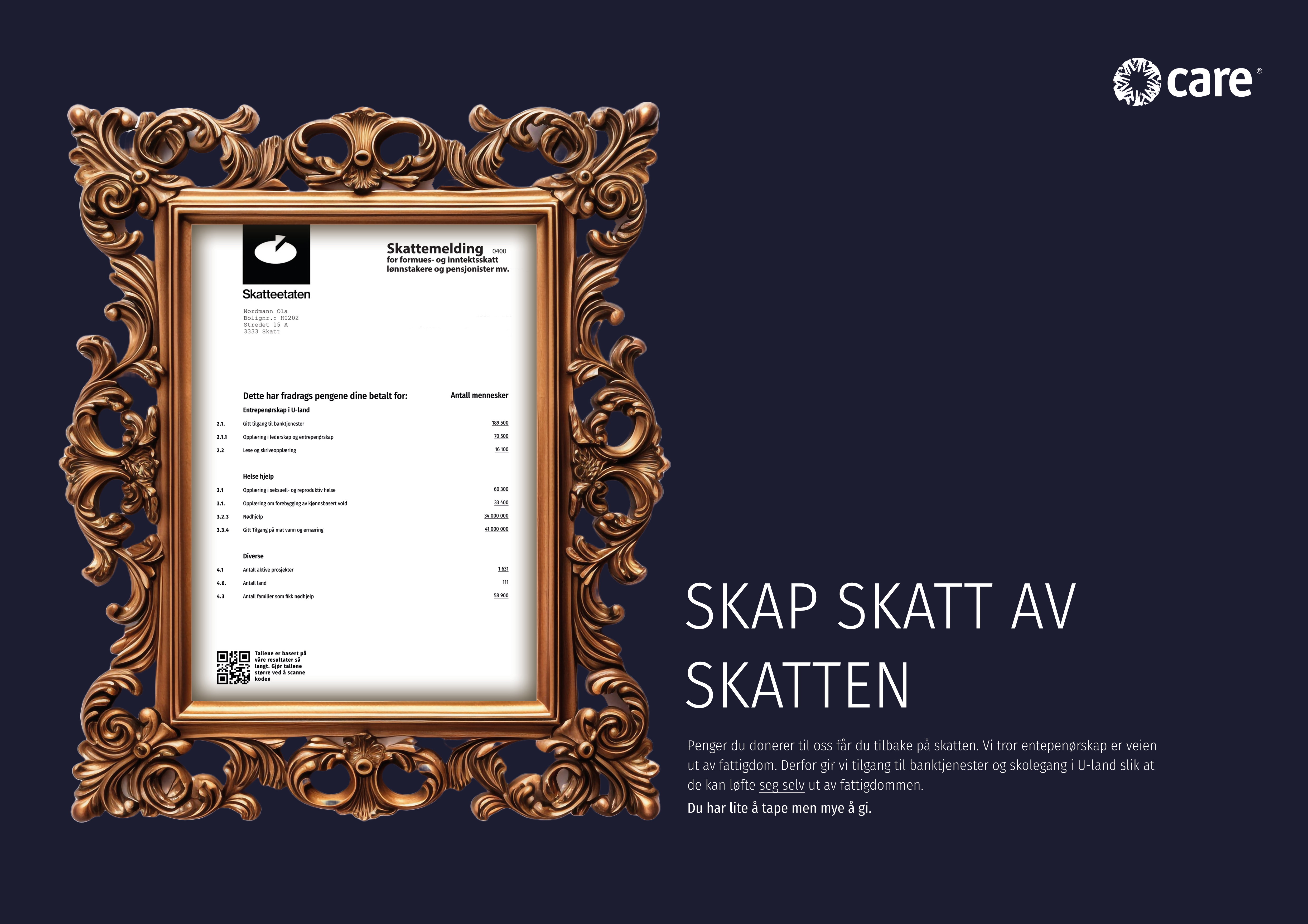 OK Ja Dg Zp Care Print Skatt av skattemelding Victoria Anshus
